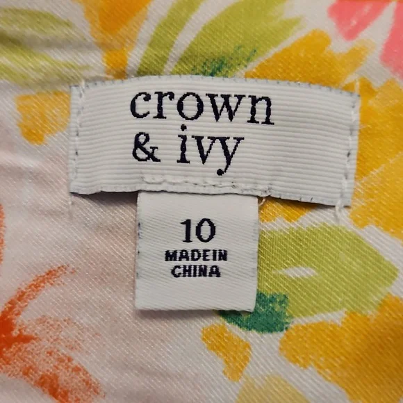 Nwot Crown & Icy Floral Yellow and Pink Women's Skort - Picture 7 of 10